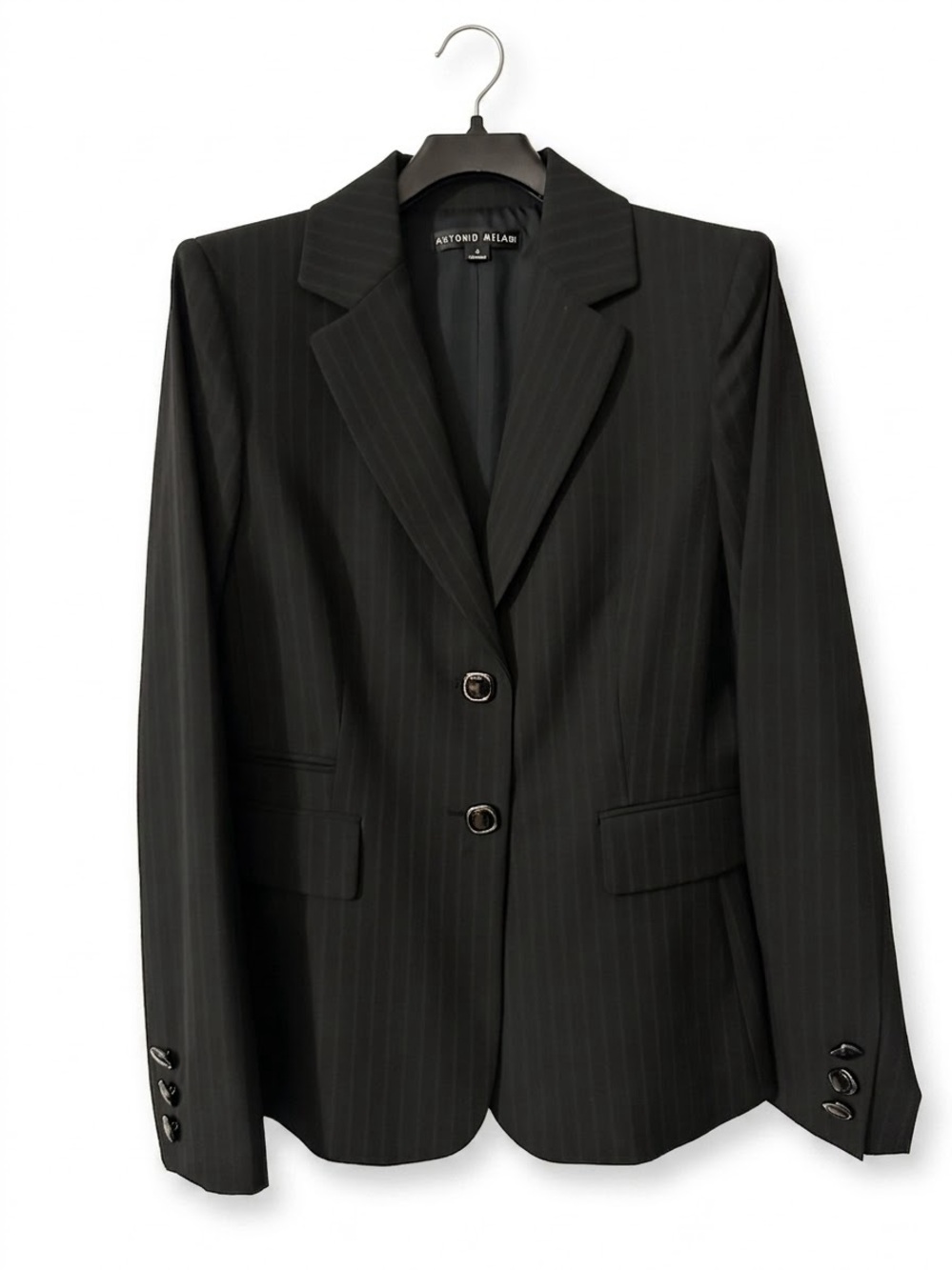 ANTONIO MELANI Black Pinstripe Women's Suit - Picture 3 of 6